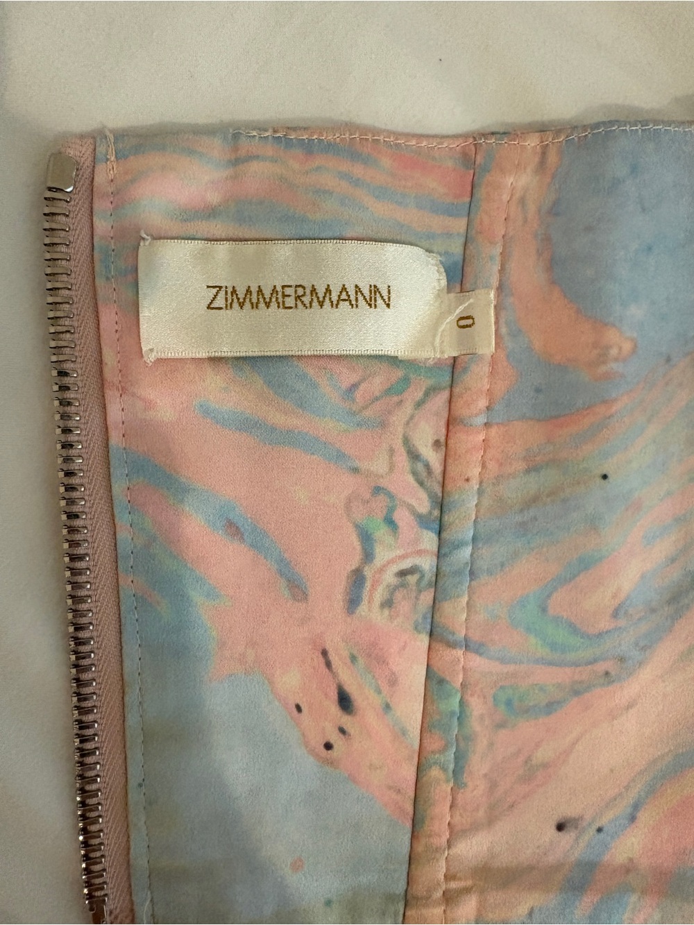 Zimmermann Pastel Pink and Blue Marble Bustier Top - Picture 3 of 4